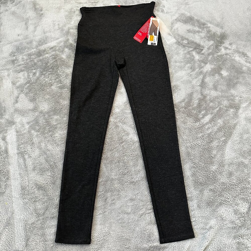 NWT Spanx SMALL Heathered Ponte Leggings Pants Gray